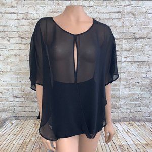VGC Black Kate Landry Sheer Swimsuit Coverup OSFA